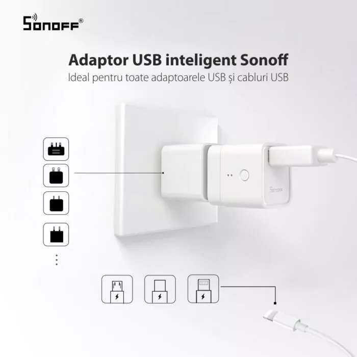 01 adaptor usb inteligent sonoff ideal pentru adaptoarele usb