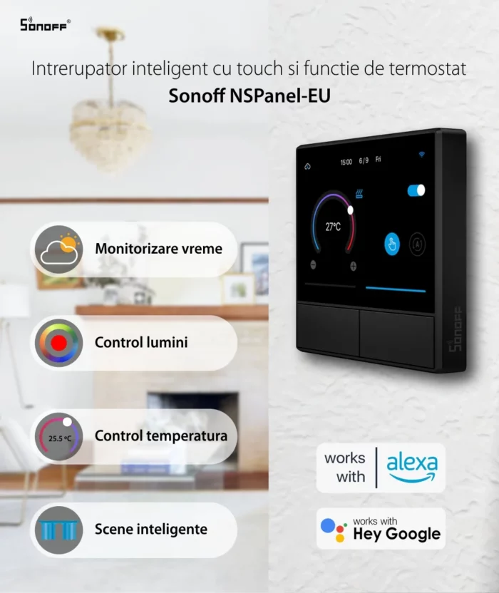 01 intrerupator inteligent cu touch si functie de termostat