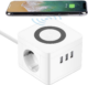 Prelungitor cu doua prize si trei porturi USB