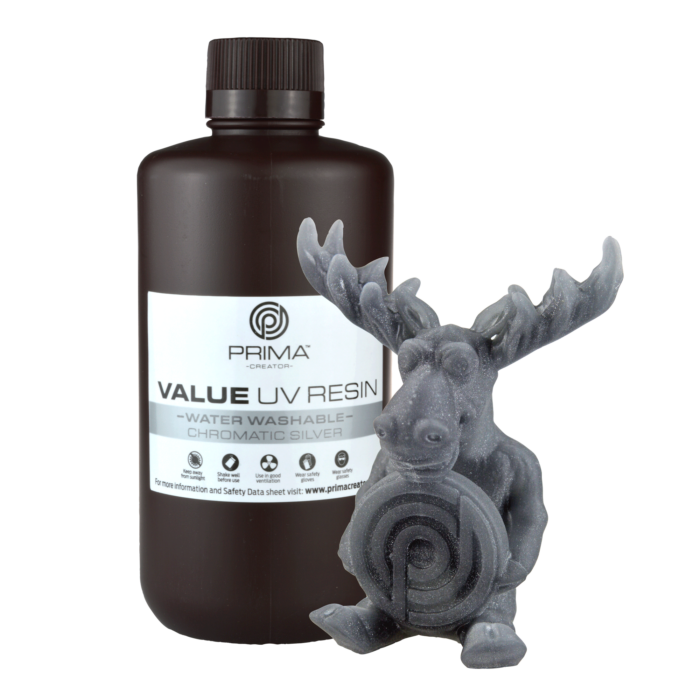 PrimaCreator Value Water Washable UV Resin 1000 ml Chromatic Silver PV Resin B405 1000 CS 25319