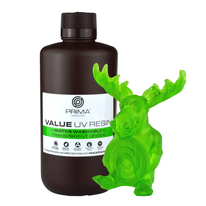 PrimaCreator Value Water Washable UV Resin 1000 ml Transparent Green PV Resin B405 1000 TG 25318