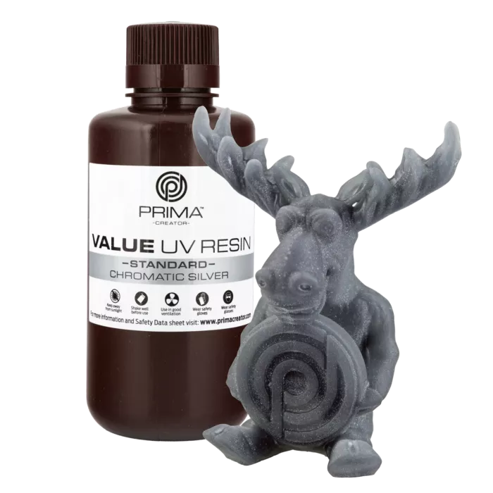 PrimaCreator Value UV DLP Resin 500 ml Chromatic Silber PV RESIN B405 0500 CS 24581 1