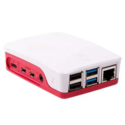 Raspberry Pi 4 carcasa oficiala rosu si alb