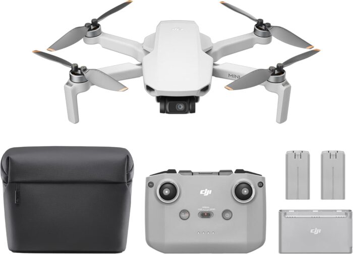 Drona DJI mini 4K Fly More Combo cu camera 4K și Gimbal pe 3 axe, 3 acumulatori
