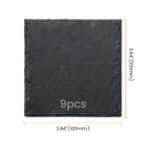 Set 9 suporturi patrate din ardezie pentru gravura laser, suprafata naturala cu aspect elegant rustic1