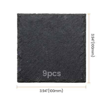 Set 9 suporturi patrate din ardezie pentru gravura laser, suprafata naturala cu aspect elegant rustic1