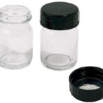 Recipient din sticla 25 ml cu capac filetat, ideal pentru depozitarea vopselelor si pieselor mici1