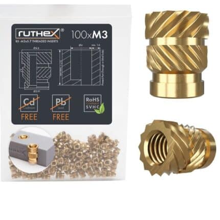 Set 100 insertii filetate M3 din alama pentru imprimare 3D– Rx-M3x5.71