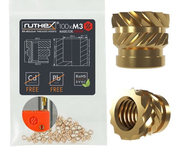 Set 100 insertii filetate M3 pentru imprimare 3D- Rx-M3x5x41 Set 100 insertii filetate M3 pentru imprimare 3D- Rx-M3x5x41