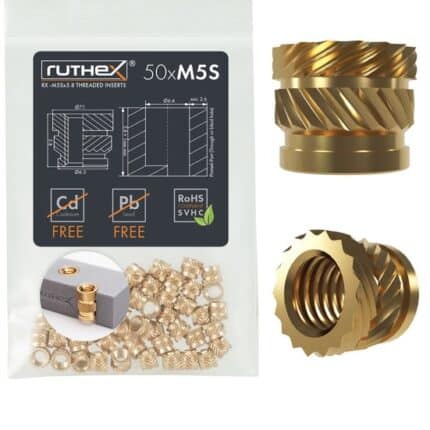 Set 50 insertii filetate M5 scurte din alama pentru imprimare 3D – Rx-M5Sx5.81
