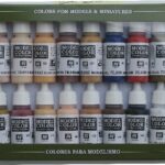 Set 16 culori acrilice pentru tonuri de piele si detalii realiste, ideale pentru figurine, modele si piese printate 3D, vopsele pe baza de apa non-toxice1
