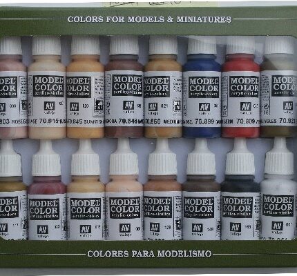 Set 16 culori acrilice pentru tonuri de piele si detalii realiste, ideale pentru figurine, modele si piese printate 3D, vopsele pe baza de apa non-toxice1