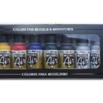 Set 8 culori acrilice pentru aerograf, finisaj mat si formula pe baza de apa, ideale pentru modele, figurine si piese printate 3D1