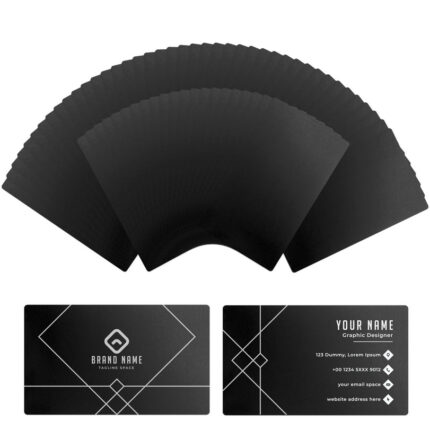 Set 60 carduri metalice din aliaj aluminiu pentru gravura laser, dimensiune 8.61 × 5.41 cm , Negru1