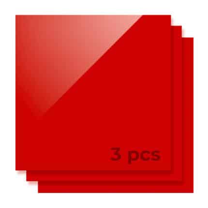 Set 3 placi acrilice rosii opace lucioase 300 x 300 x 3 mm, finisaj vibrant si rezistent, ideale pentru gravura si taiere laser1