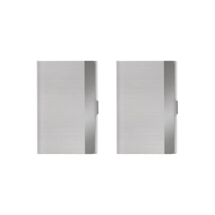 Set 2 suporturi metalice pentru carti de vizita, suprafata speciala pentru gravura laser cu contrast ridicat1
