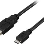 Cablu USB-A la USB micro-B DELTACO, compatibil USB 2.0 , lungime 1m1