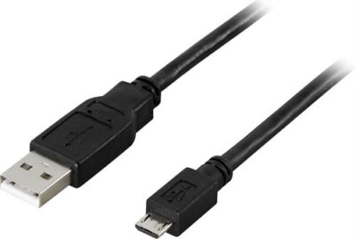 Cablu USB-A la USB micro-B DELTACO, compatibil USB 2.0 , lungime 1m1