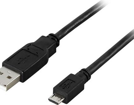Cablu USB-A la USB micro-B DELTACO, compatibil USB 2.0 , lungime 1m1