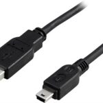 Cablu USB-A la USB mini-B DELTACO, compatibil USB 2.0 , lungime 1m1