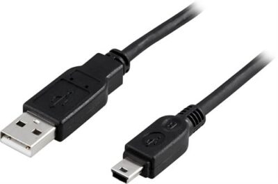Cablu USB-A la USB mini-B DELTACO, compatibil USB 2.0 , lungime 1m1