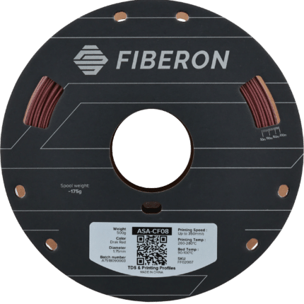 Filament Fiberon ASA CF08, 1.75mm, 500g, culoare rosu inchis1