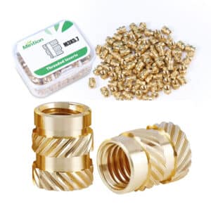 Set 100 insertii filetate M3 din alama pentru imprimare 3D, lungime 5.7 mm si diametru exterior 4.6 mm1