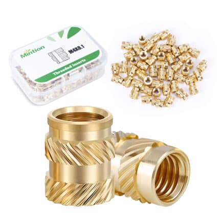 Set 50 insertii filetate M4 din alama pentru imprimare 3D, lungime 8.1 mm si diametru exterior 6.3 mm1