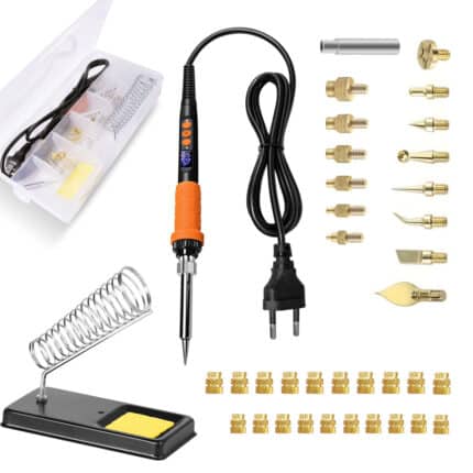Kit letcon 90W cu afisaj digital pentru montaj insertii si finisare piese 3D, incalzire rapida cu miez ceramic1
