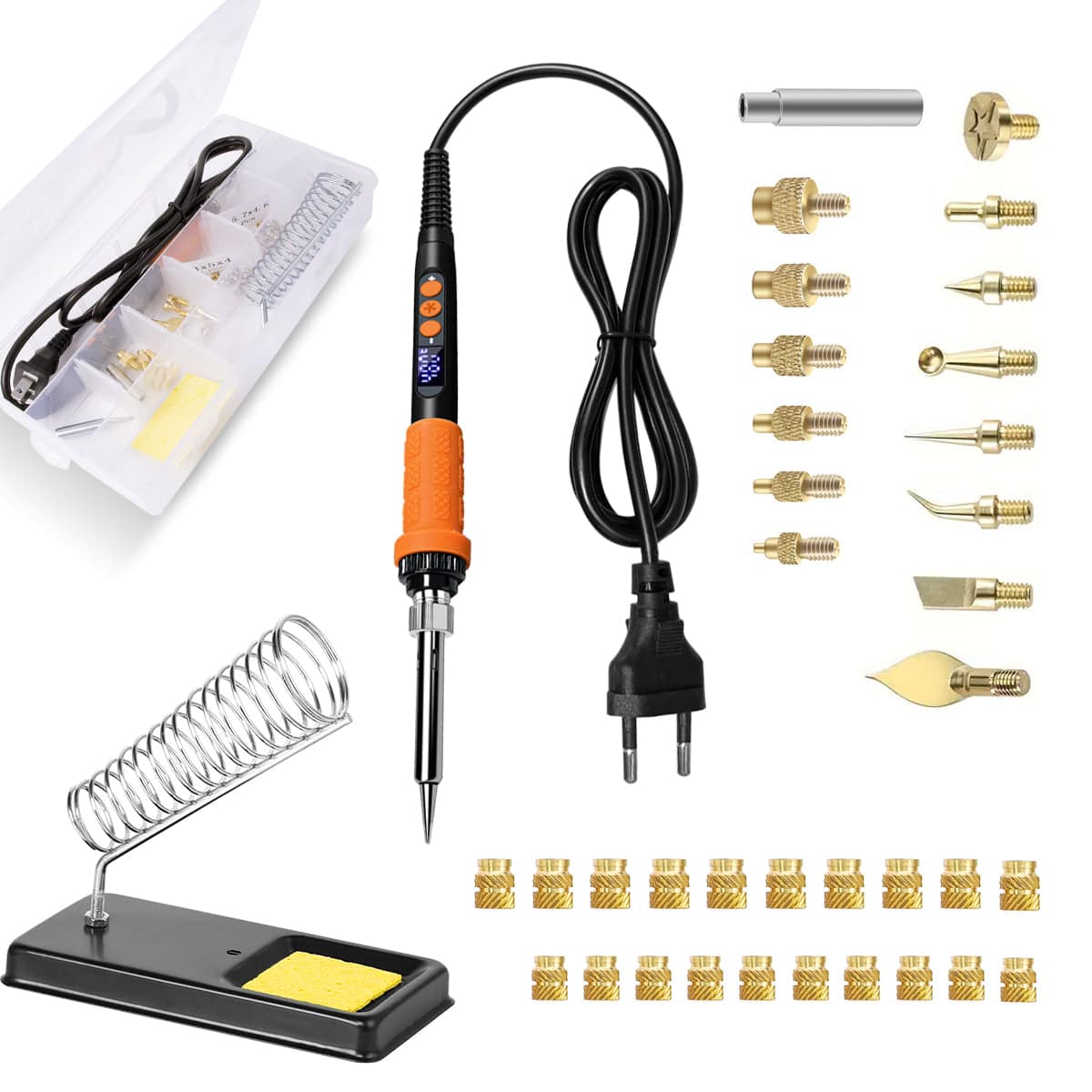 Kit letcon 90W cu afisaj digital pentru montaj insertii si finisare piese 3D, incalzire rapida cu miez ceramic1 Kit letcon 90W cu afisaj digital pentru montaj insertii si finisare piese 3D, incalzire rapida cu miez ceramic1