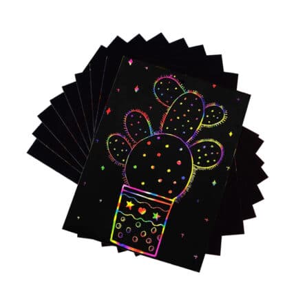 Set 10 foi A4 colorate tip scratch, suprafata speciala pentru gravura si desen1